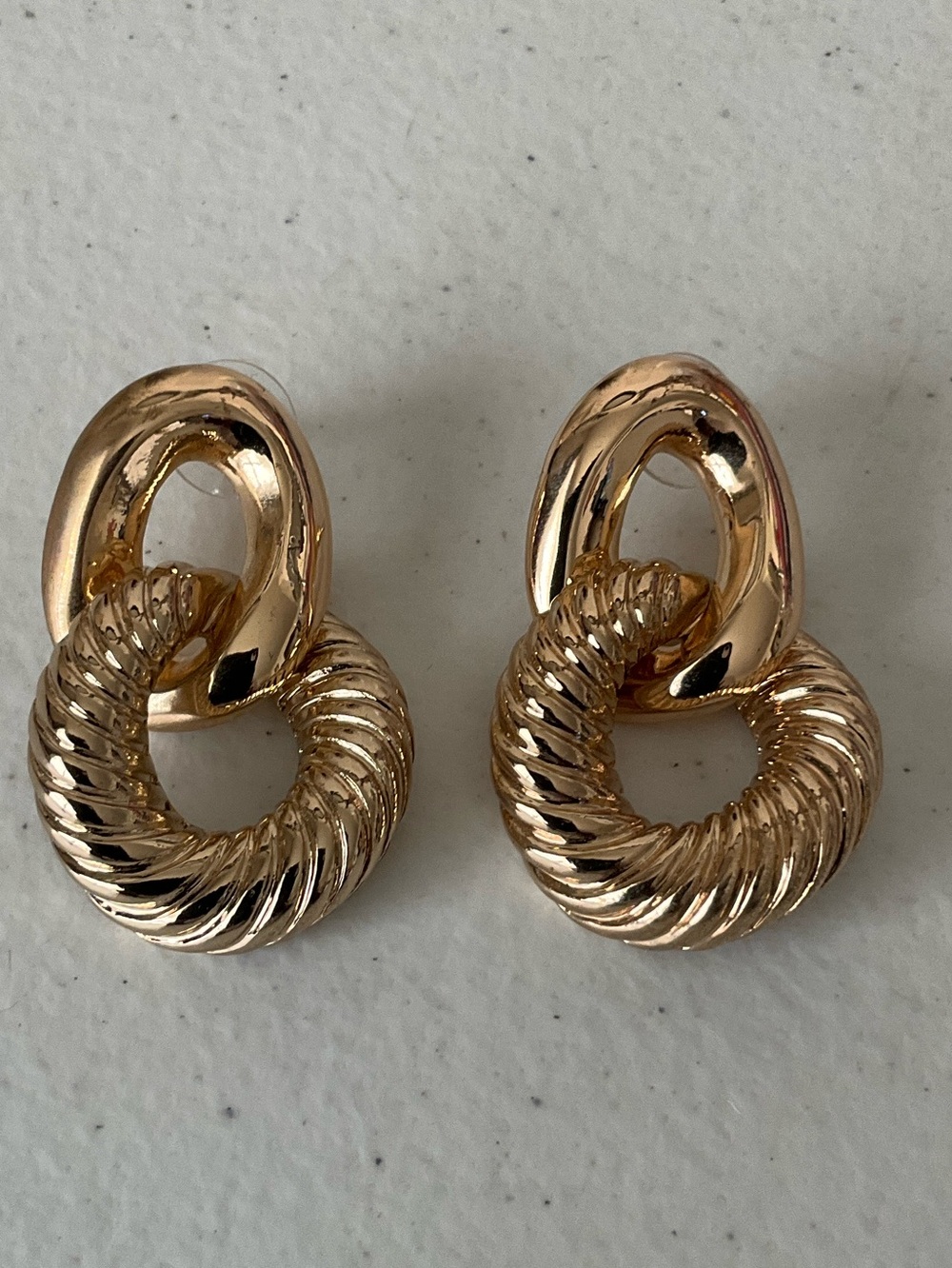 Gold-Tone Link Drop Earrings -p